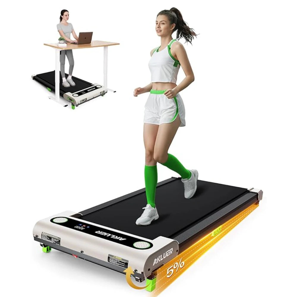 AKLUER Under-Desk Walking Treadmill | 2.5HP, 5% Incline, 330 lb Capacity