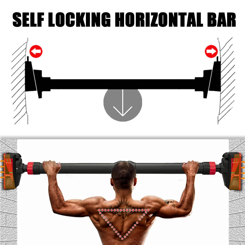 Strength Training Pull-up Bars with Level Gauge 27.17in–36.22in Adjustable Width 440lbs Max Load Capacity Chin Up Bar For Doorway