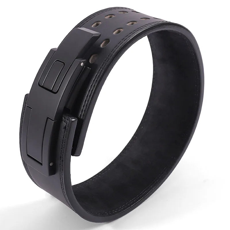 13mm Heavy Duty Powerlifting Lever Belt Cowhide Leather