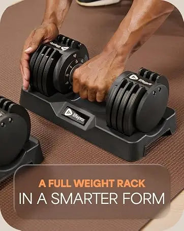Adjustable Dumbbells for Home Gym | 2–55 lb, Quick-Adjust, Single or Pair