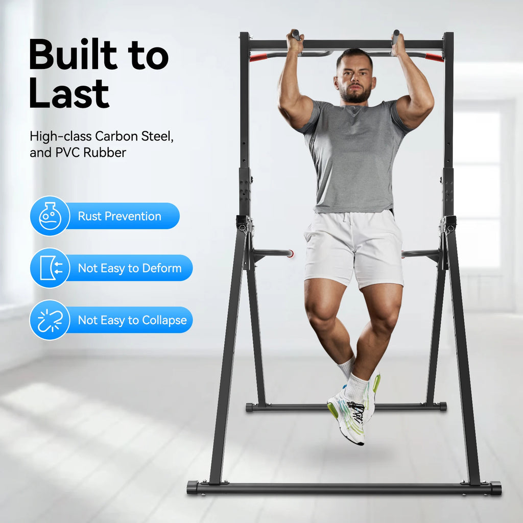 Adjustable Pull Up Bar, 440lb Load Foldable Home Gym Multi-Function Training Station