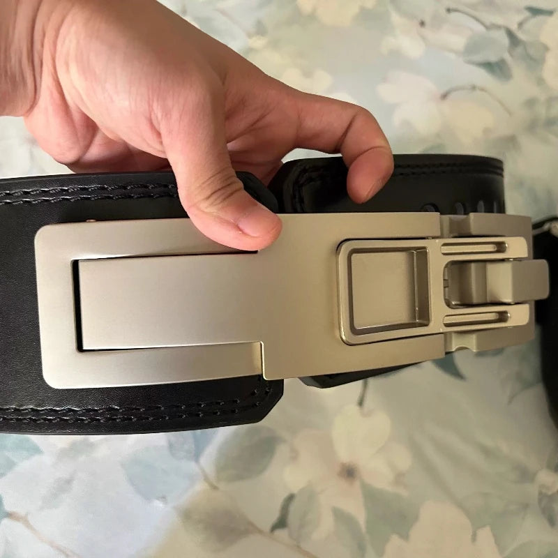 13mm Heavy Duty Powerlifting Lever Belt Cowhide Leather