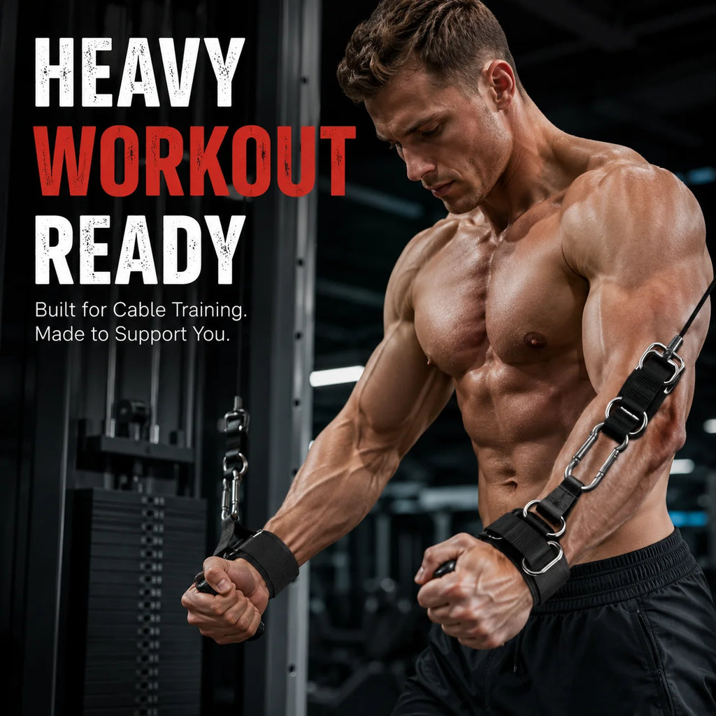 D-Ring Wrist Straps Gym Lifting Support, Heavy Duty Cable Attachment With Wrist Support Padsg