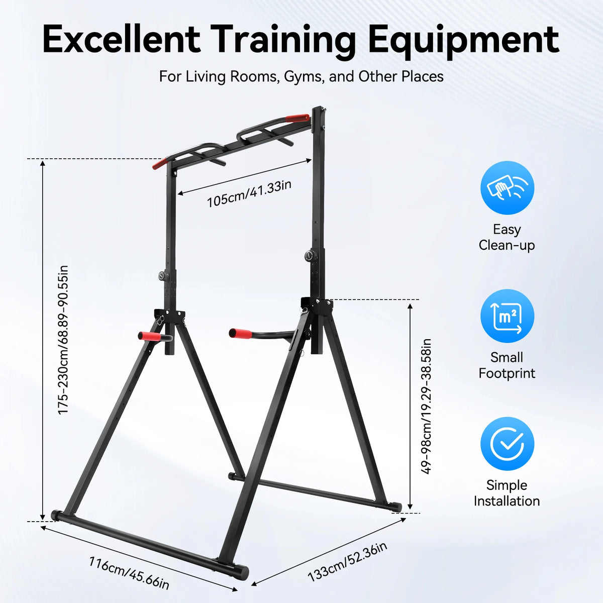 Adjustable Pull Up Bar, 440lb Load Foldable Home Gym Multi-Function Training Station