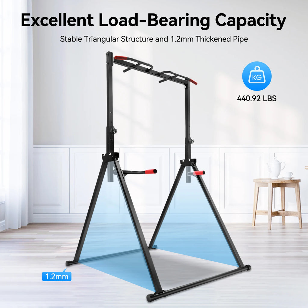 Adjustable Pull Up Bar, 440lb Load Foldable Home Gym Multi-Function Training Station
