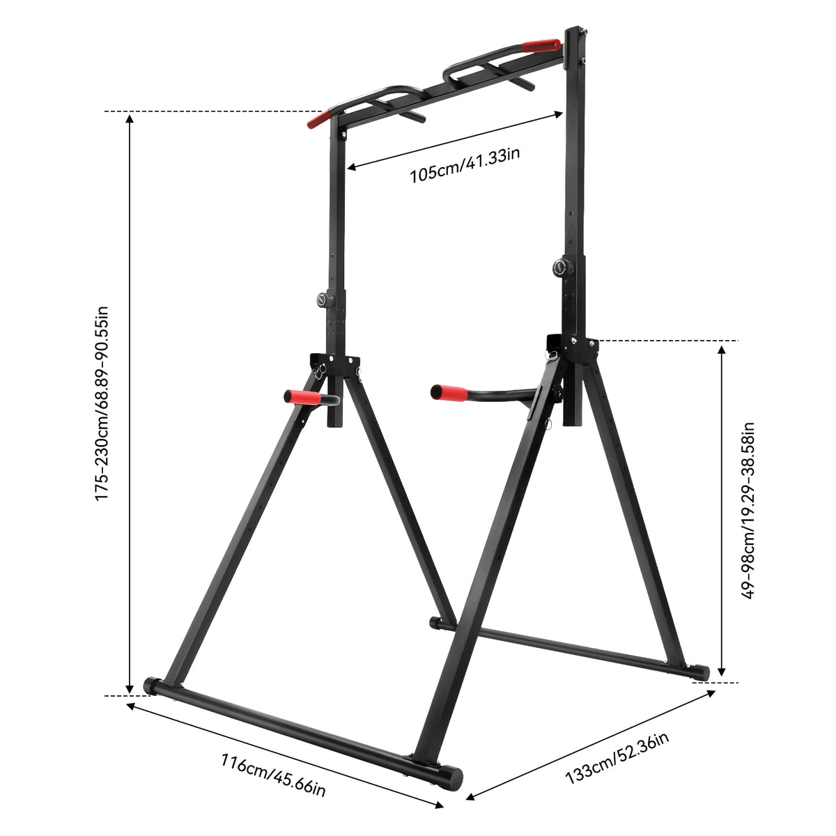 Adjustable Pull Up Bar, 440lb Load Foldable Home Gym Multi-Function Training Station