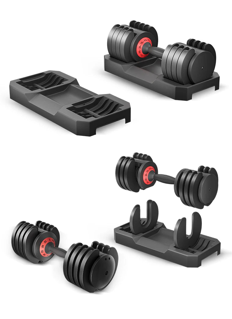 Adjustable Dumbbells Set, 6.6lb-55lb, Strength Training Fitness Equipment for Home Gym