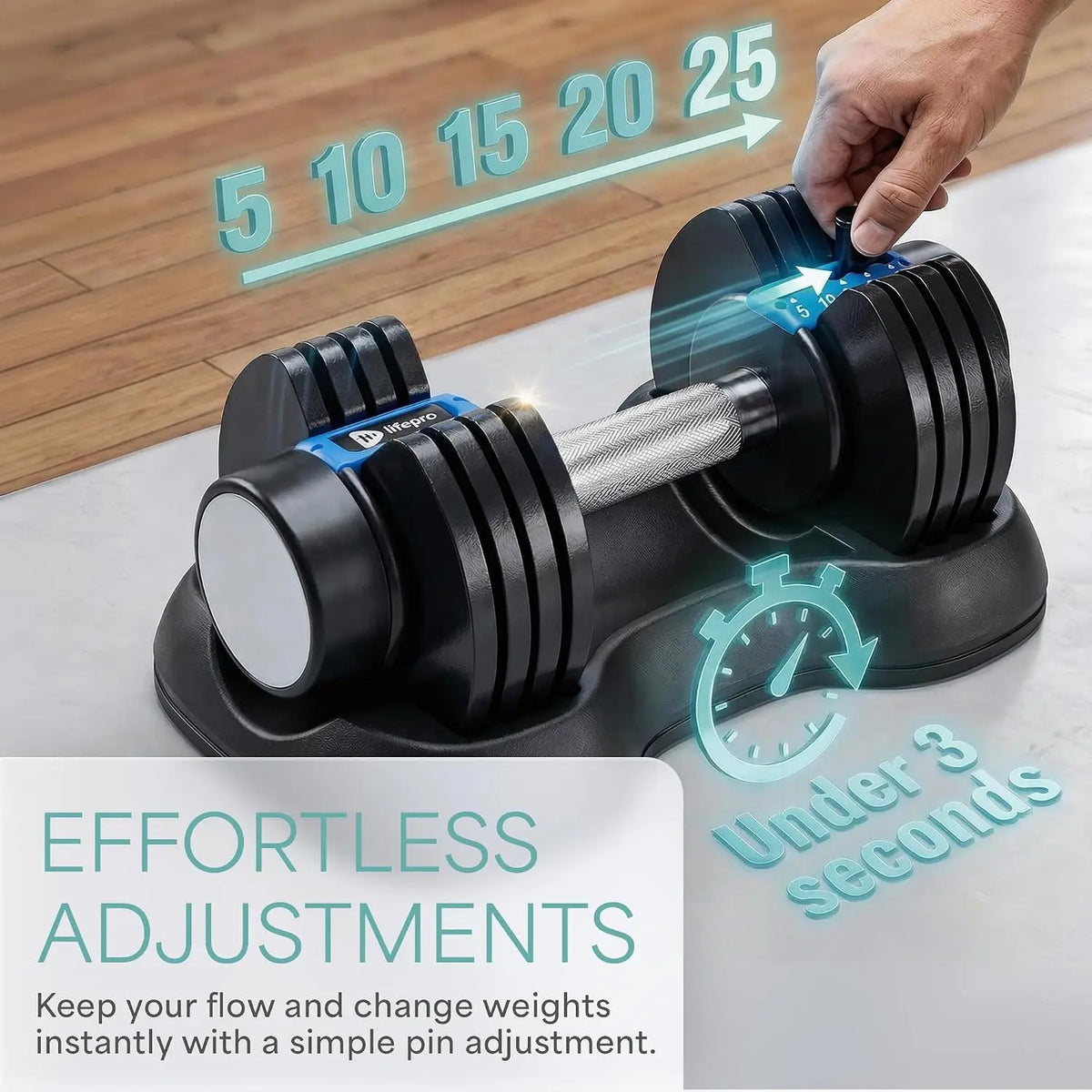 Adjustable Dumbbells for Home Gym | 2–55 lb, Quick-Adjust, Single or Pair