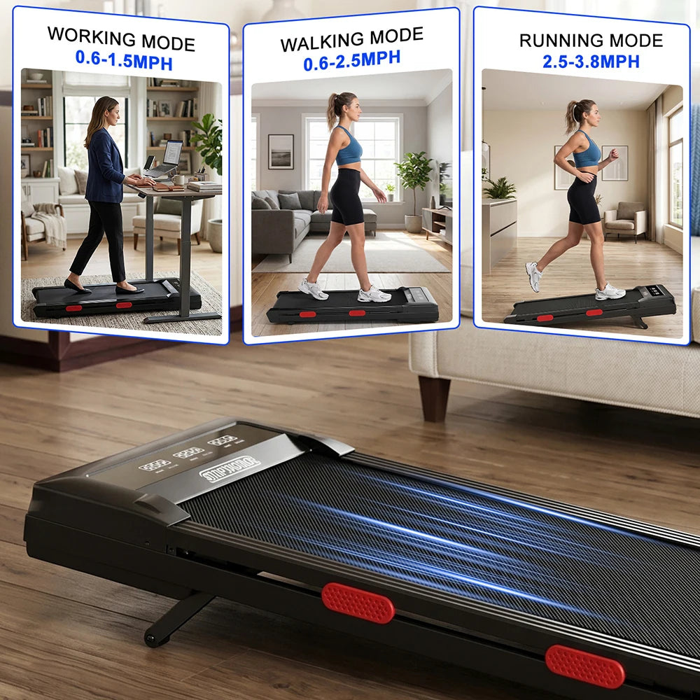 Superun 3.0HP Walking Pad|Under Desk Treadmill|9% Incline|Adjustable Speed 1-6KM/H|LCD display|300lbs weight limit