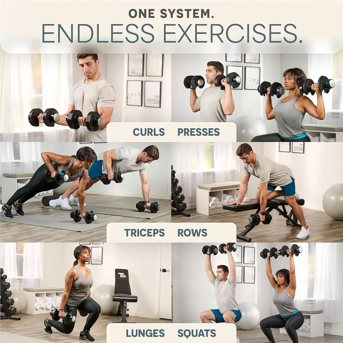 Adjustable Dumbbells for Home Gym | 2–55 lb, Quick-Adjust, Single or Pair