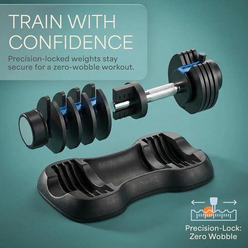 Adjustable Dumbbells for Home Gym | 2–55 lb, Quick-Adjust, Single or Pair