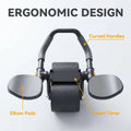 3 IN 1 Core Workout Ab Roller With Knee Pad Phone Holder Timer Home Fitness Black