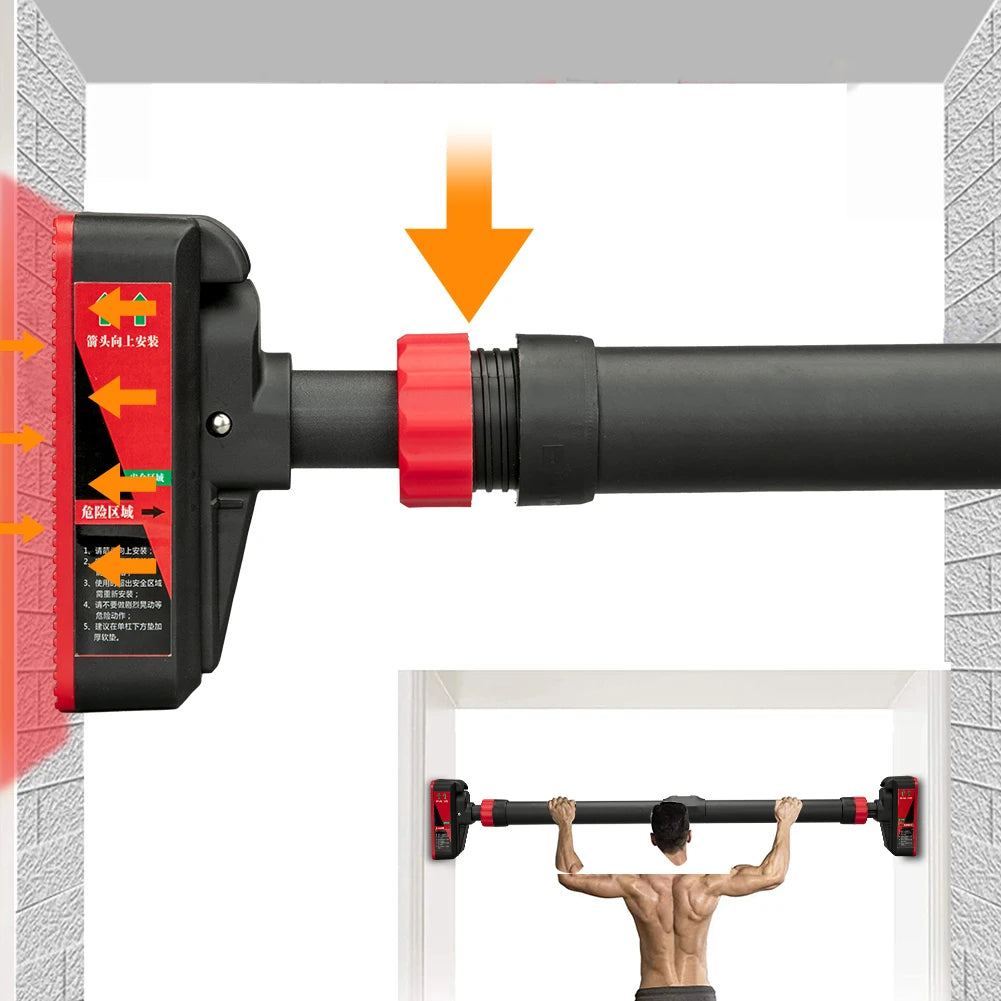 Strength Training Pull-up Bars with Level Gauge 27.17in–36.22in Adjustable Width 440lbs Max Load Capacity Chin Up Bar For Doorway