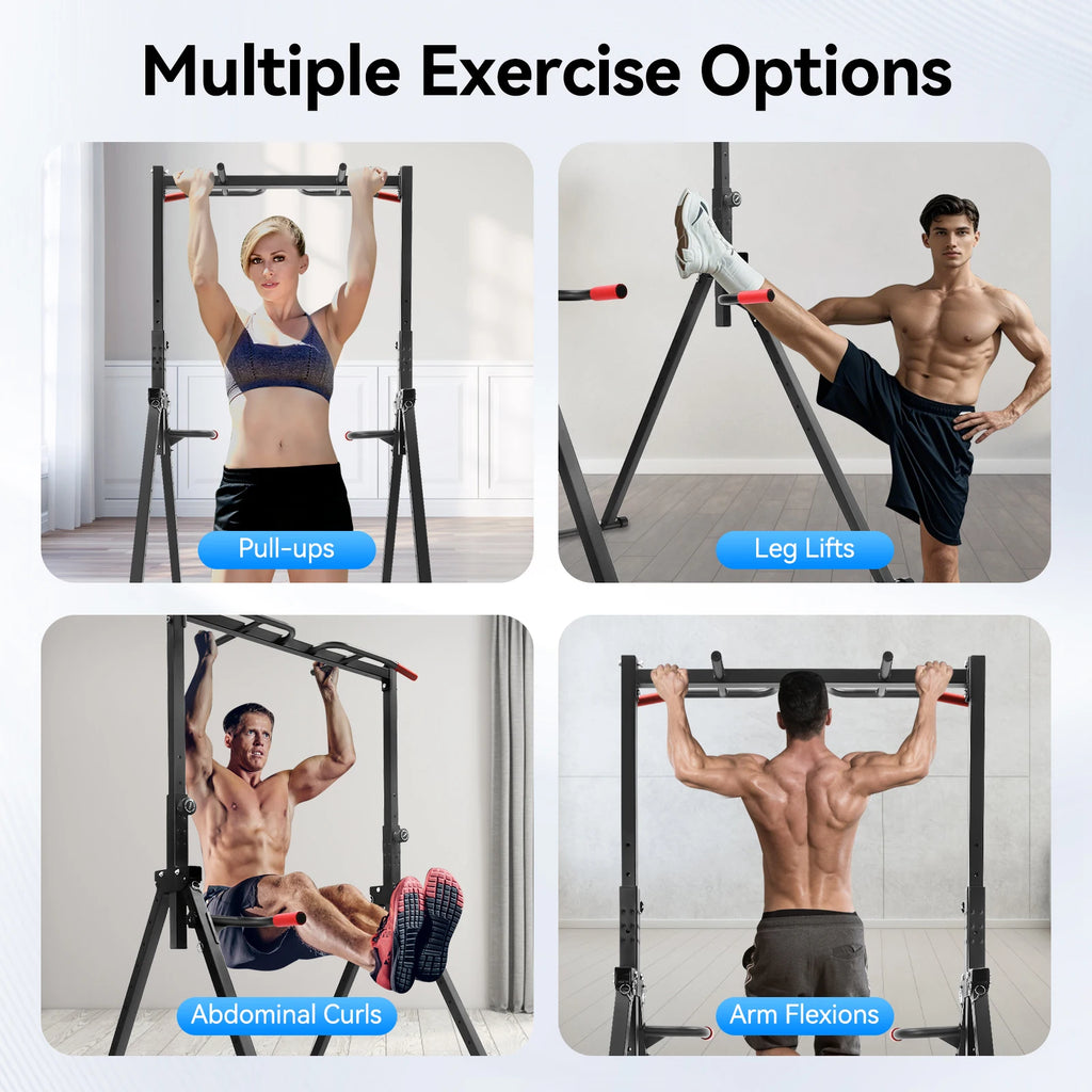 Adjustable Pull Up Bar, 440lb Load Foldable Home Gym Multi-Function Training Station