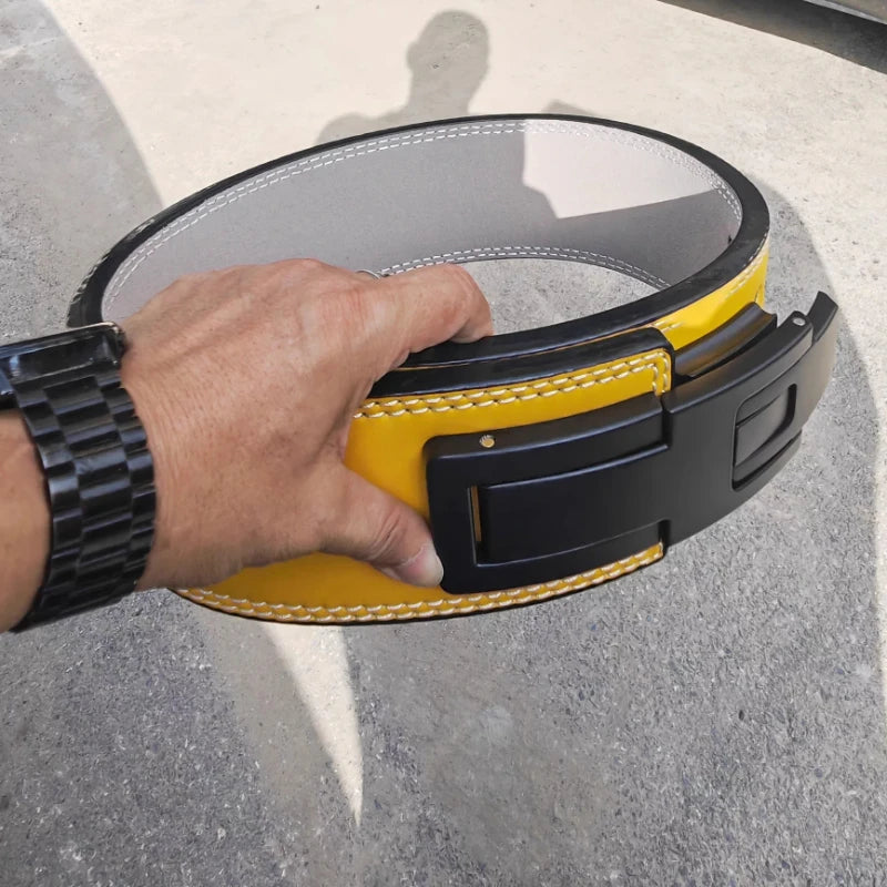 13mm Heavy Duty Powerlifting Lever Belt Cowhide Leather