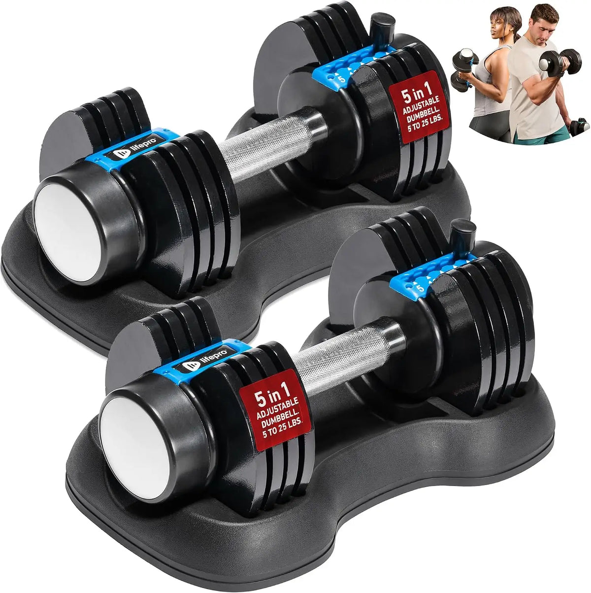 Adjustable Dumbbells for Home Gym | 2–55 lb, Quick-Adjust, Single or Pair