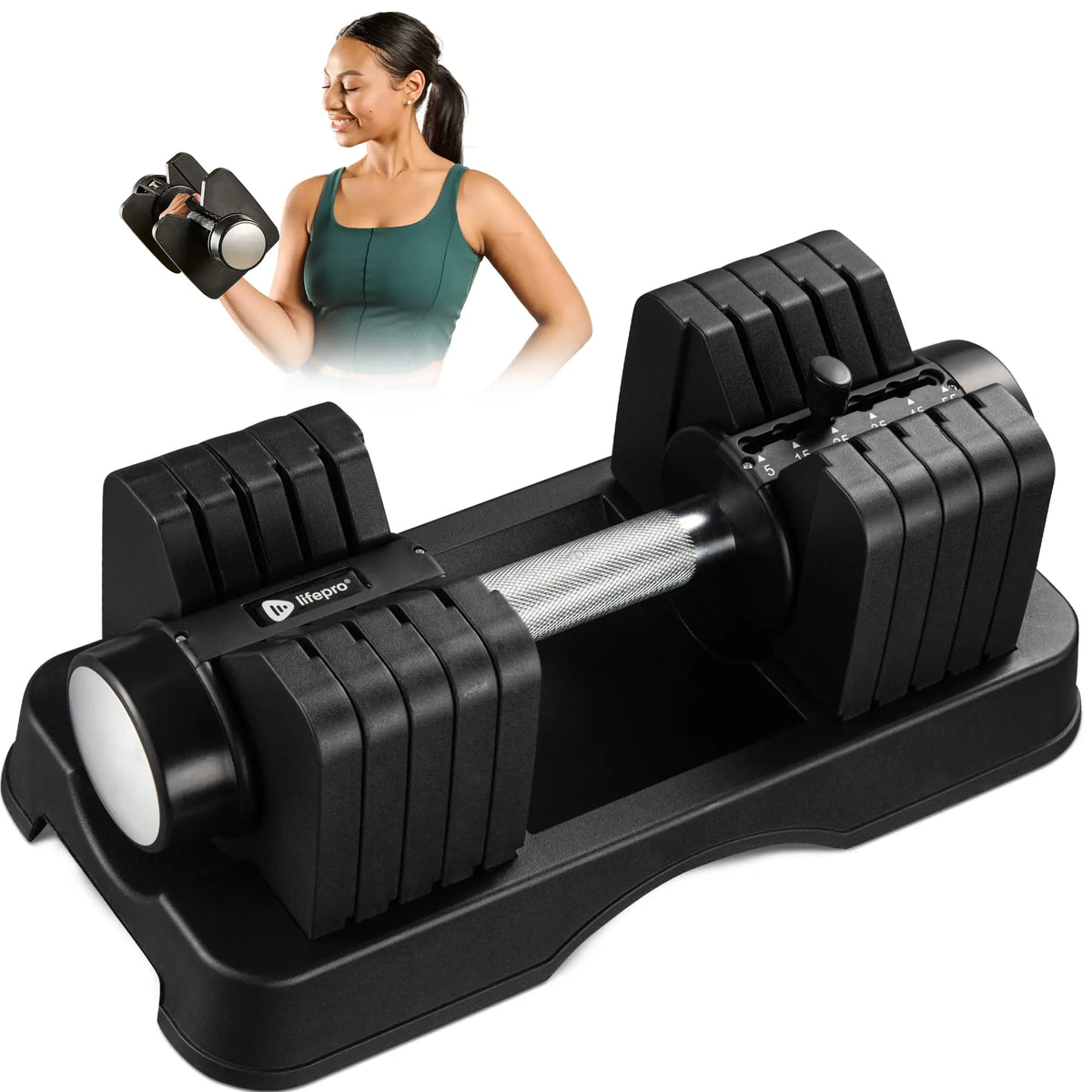 Adjustable Dumbbells for Home Gym | 2–55 lb, Quick-Adjust, Single or Pair