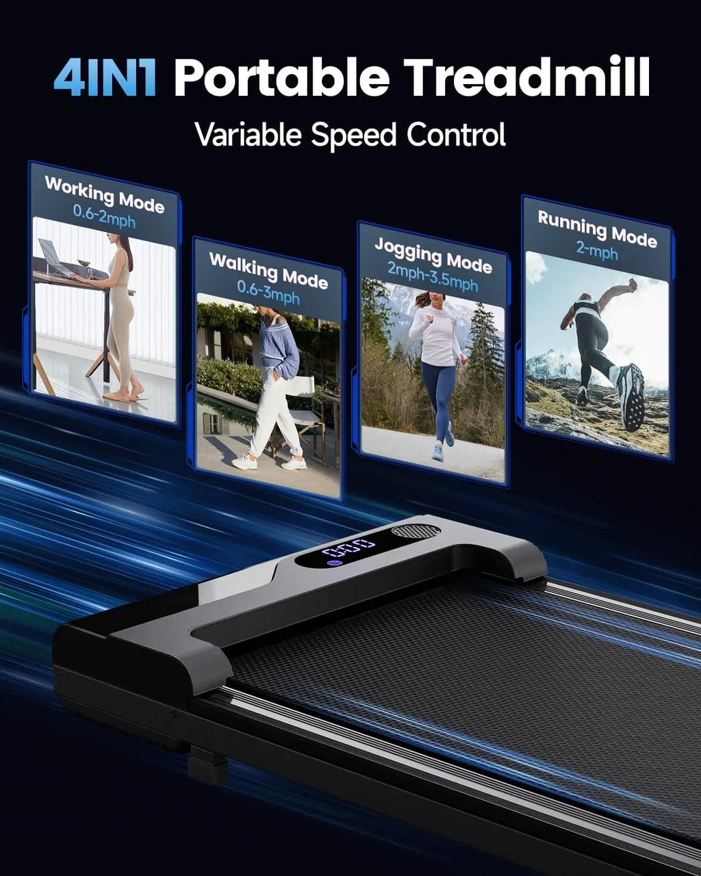LISM Mini Walking Pad Treadmill | Compact, Quiet, Under-Desk, 264 lb Capacity
