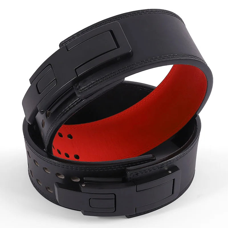 13mm Heavy Duty Powerlifting Lever Belt Cowhide Leather